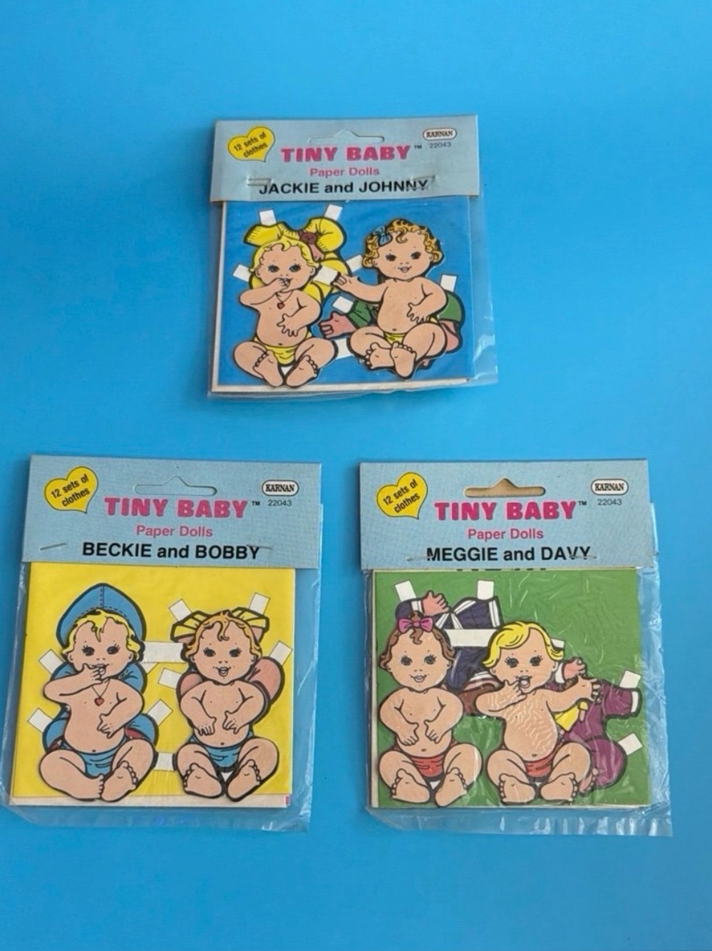 NEW Vintage Karnan Tiny Baby Paperdolls - 3 Sets